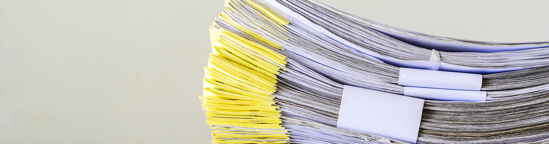 Documents piled up